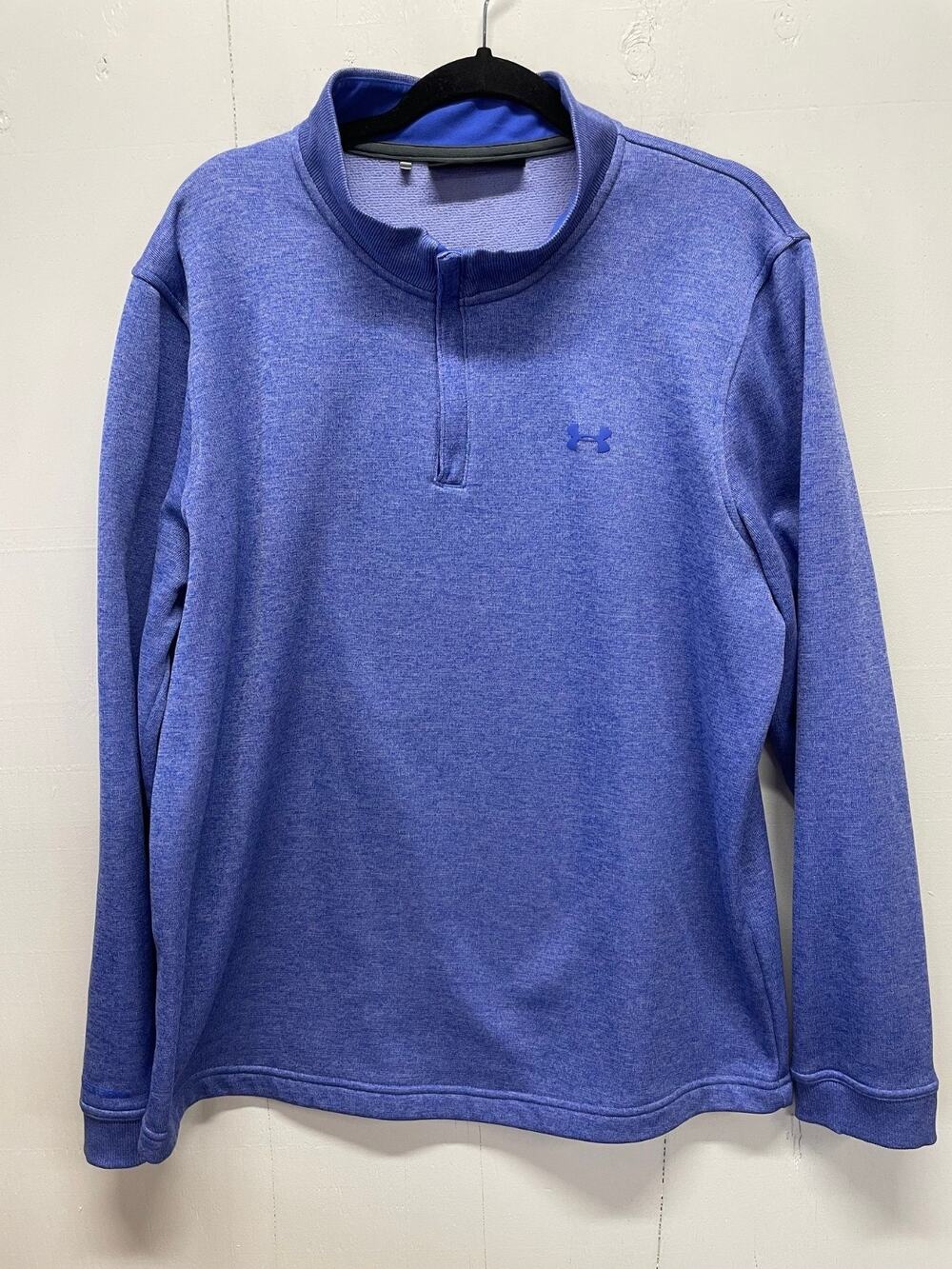 Under Armour Men's Quarter Zip Pullover Size XXL Blue Jelly Logo Long Sleeve